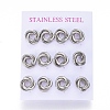 Tarnish Resistant 304 Stainless Steel Stud Earrings EJEW-L241-02P-3