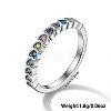 Heart Rhodium Plated Sterling Silver with Colorful Cubic Zirconia Finger Rings for Women ES9944-3-1