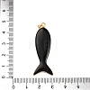 Fish Brass Micro Pave Cubic Zirconia Pendants KK-K408-49G-01-3