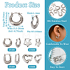 4 Pairs 4 Style Star & Rectangle & Heart & Croissant 304 Stainless Steel Hoop Earrings for Women EJEW-TA0001-17-3