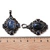 Natural Blue Spot Jasper Rhombus Pendants G-K363-02R-06-3