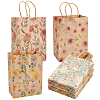 16Pcs 4 Styles Flower Print Paper Bags with Handles ABAG-BBC0001-30-1