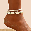 Glass Seed Beaded Stretch Anklets WGF5463-10-1