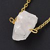 Natural Quartz Crystal Irregular Nugget Pendant Necklace G-E155-03G-01-3