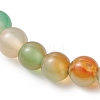 Natural Peacock Agate(Dyed & Heated) & Brass Round Beaded Stretch Bracelets for Women BJEW-JB12265-03-4