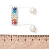 Faceted Round Natural Mixed Stone Pendants PALLOY-TA00410-3