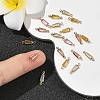 SHEGRACE Brass Pave Cubic Zirconia Trapezoid Connector Charms XGRQ2O349-444G-5
