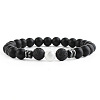 Round Natural Howlite Beaded Stretch Bracelets for Women Men XP2963-2-1