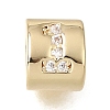 Brass Micro Pave Clear Cubic Zirconia Beads CU-CBAA19F-01G-B-1