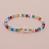 Handmade Bohemian Colorful Faceted Rondelle Glass Beaded Stretch Bracelets UI5654-1-2