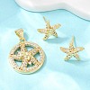 Brass Micro Pave Cubic Zirconia Pendant & Stud Earrings Sets for Women SJEW-F227-01J-G-1