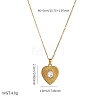 304 Stainless Steel Crystal Rhinestone Textured Geometric Pendant Necklaces for Women WG1D719-05-1