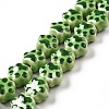Handmade Printed Porcelain Beads X1-PORC-F005-02E-4
