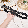 Gothic Alloy Chain Tassel Star Rivet PU Leather Waist Belts AJEW-WH20070-291B-3