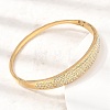 304 Stainless Steel Crystal Rhinestone Hinged Cuff Bangles for Women SA-CBAF851-02G-2