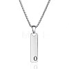 304 Stainless Steel Rectangle with Letter Pendant Box Chain Necklaces FS-WGD7C78-15-1