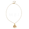 Zinc Alloy Glass Colorful Christmas Tree Pendant Brass Cable Chain Necklaces NJEW-TA00267-3
