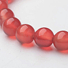 Natural Agate Beaded Stretch Bracelets BJEW-F203-08-3