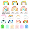 20Pcs 20 Styles Rainbow Food Grade Eco-Friendly Silicone Focal Beads SIL-CJ0001-78-1