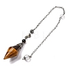 Natural Tiger Eye Rhombus Faceted Poined Dowsing Pendulums G-Q184-05H-AS-3