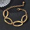 Two Tone 304 Stainless Steel Link Bracelets BJEW-P396-01A-G-2