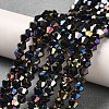 Opaque Solid Color Electroplate Glass Beads Strands EGLA-A039-P4mm-B17-4