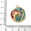 Hollow 304 Stainless Steel Two Sides Enamel Pendants STAS-L316-17G-03-3