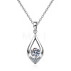 Teardrop 925 Sterling Silver Crystal Moissanite Pendant Necklaces for Women FS-WGA8F32-02-5