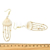 Shell & Brass & 304 Stainless Steel Dangle Earrings EJEW-TA00810-5