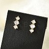 Brass Micro Pave Clear Cubic Zirconia Stud Earrings EJEW-R016-26G-15-2