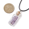 Glass Wish Bottle Pendant Necklace NJEW-JN04609-03-3