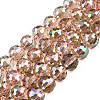 Electroplate Transparent Glass Beads Strands X-EGLA-N002-46-H03-1