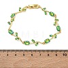 Brass Glass Flower Link Chain Bracelets KK-CBA7DFA-01G-01-5