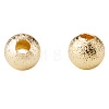 Round Brass Textured Beads KK-PH0004-05G-2
