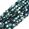 AB Color Plated Transparent Glass Beads Strands GLAA-G127-01-01N-1
