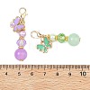 Glass & Alloy Enamel Butterfly Pendant Decorations HJEW-JM04817-4