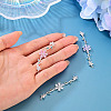 3Pcs 3 Colors Brass Pave Cubic Zirconia Connector Charms KK-TA0008-71S-5