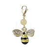 5Pcs Bee Alloy Enamel Pendant Decorations HJEW-JM01728-2