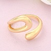 Rack Plating Brass Hollow Teardrop Open Cuff Rings RJEW-D009-01G-2