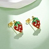 Brass Micro Pave Cubic Zirconia Stud Earrings EJEW-D322-05G-01-2