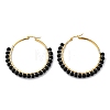 Beaded Hoop Earrings X-EJEW-JE03830-04-4