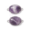 Platinum Plated Brass Amethyst Links connectors X-G-F339-B10-4