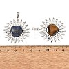 Natural Mixed Gemstone Pendants PALLOY-JF06018-01-3