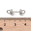 Brass Micro Pave Clear Cubic Zirconia Connector Charms KK-K361-01P-4