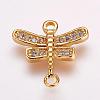 Brass Micro Pave Cubic Zirconia Links ZIRC-E118-39G-1