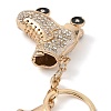 Golden Zinc Alloy with Rhinestone Ice Skates Keychain DIY-B075-01G-01-3