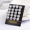 Flat Round 304 Stainless Steel Cubic Zirconia Stud Earrings EJEW-H306-38-5mm-2