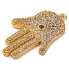 Rack Plating Brass Micro Pave Cubic Zirconia Pendants KK-Z070-10G-2