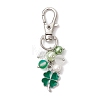 Clover Alloy Enamel Pendant Decoration HJEW-JM03009-01-2