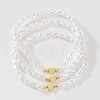3Pcs Synthetic Non-magnetic Hematite & Imitation Pearl Beaded Stretch Bracelet Sets for Women DB0694-2-1